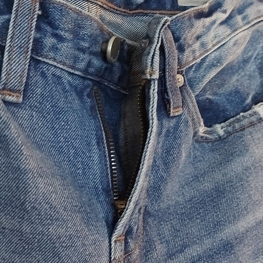 All Saints Muse Destroyed Jeans, Medium Wash, Frayed Hem Size 25 - Picture 8 of 10